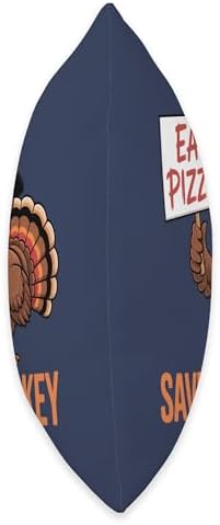 Funny Thanksgiving Vegan Shirt Eat Pizza Save a Turkey Mama Throw Pillow - Image 2