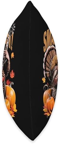 Smash The Feast Thanksgiving Turkey Pilgrim Guitarist Throw Pillow - Image 2