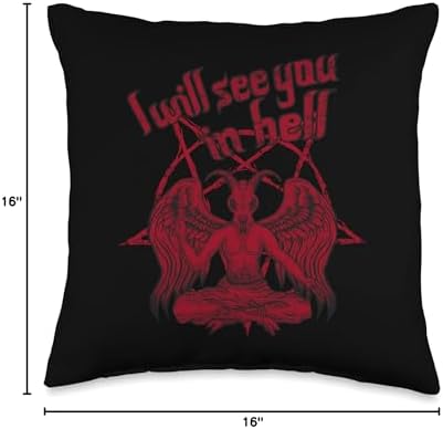 Satan loves me I will see you in Hell Lucifer 666 saying Throw Pillow