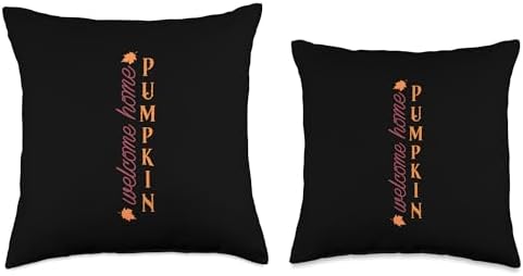 Welcome Home Pumpkin Fall Vibes Autumn Thanksgiving Throw Pillow - Image 3