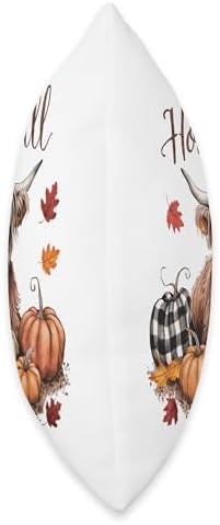 Howdy Fall Highland Cow Happy Thanksgiving Autumn Vibes Fall Throw Pillow - Image 2