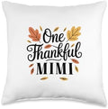 One Thankful Mimi Thanksgiving Graphic Throw Pillow by Unknown