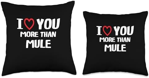 I heart You More than Mule Thanksgiving I Love You More Than Mule Shirt Funny Women Christmas Throw Pillow, 16x16, Multicolor - Image 3