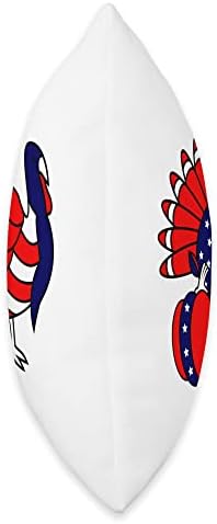 Thanksgiving Turkey Patriotic Red White Blue Pumpkin Throw Pillow - Image 2