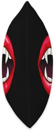 Halloween Lips With Fangs Throw Pillow