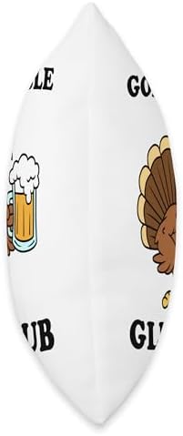 Thanksgiving Beer Turkey Gobble Gobble Glub Glub Funny Party Throw Pillow - Image 2
