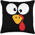 Funny turkey face for thanksgiving family costume Throw Pillow by Unknown