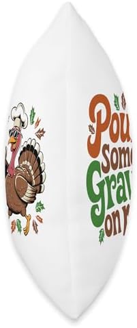 Pour Some Gravy On Me, Funny Turkey Thanksgiving, Thankful Throw Pillow - Image 2