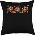 Three Thanksgiving Turkeys Playing Piano Instrumentalist Throw Pillow by Unknown