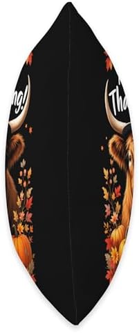 Moo-ving Into Thanksgiving Highland Cow Throw Pillow - Image 2