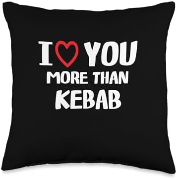 I heart You More than kebab Thanksgiving I Love You More Than Kebab Shirt Funny Women Christmas Throw Pillow, 16x16, Multicolor by Unknown