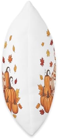 Cute Fall Duck Coffee Pumpkin Cozy Thanksgiving Design Throw Pillow - Image 2