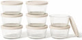 16-Piece Glass Food Storage Containers Set (8 Containers + 8 BPA-Free Lids) | 1-Cup, Leakproof | Microwave, Freezer, Oven & Dishwasher Safe | Ideal for Meal Prep & Pantry Organization, Beige