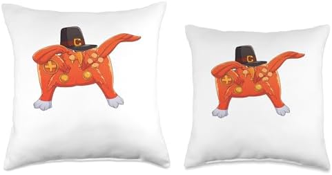 Teens Thanksgiving gaming fall Turkey gamer boys kids men Throw Pillow - Image 3
