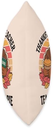 Funny Thanksgiving Teacher Retro Turkey Teach or Eat Pie Throw Pillow - Image 2