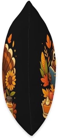 Thanksgiving Turkey Reader for Autumn Bookworms Throw Pillow - Image 2