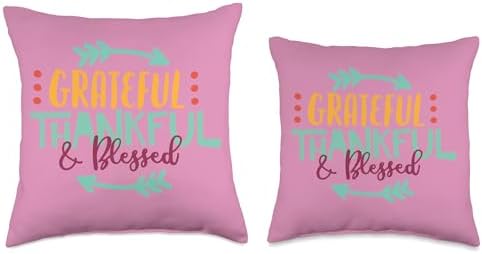 Grateful Thankful and Blessed - Thanksgiving Autumn Fall Throw Pillow - Image 3