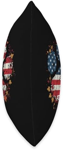 American Flag Fall Leaves Dog Paw Thanksgiving Family Dinner Throw Pillow - Image 2