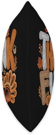 Thankful Turkey Thanksgiving Fall Autumn Line Art Throw Pillow - Image 2