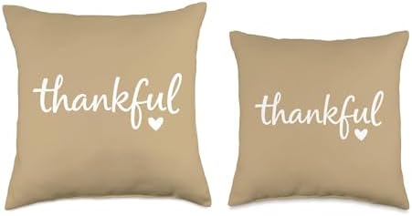Thankful Script Heart, Thanksgiving Design for Fall & Turke Throw Pillow - Image 3