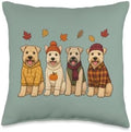 Wheaten Terrier Fall Autumn Season Pumpkin Dog Throw Pillow by Unknown