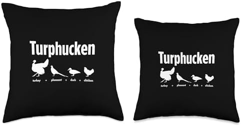 Celebration Festival Turkey Duck Chicken Gift Turphucken Not Turducken Thanksgiving Holiday Feast Throw Pillow, 16x16, Multicolor - Image 3