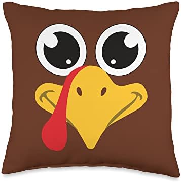 Matching Family Kids Thanksgiving Turkey Face Costume Throw Pillow by Unknown