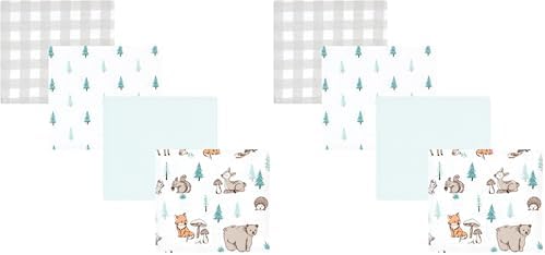 Hudson Baby Unisex Baby Cotton Flannel Receiving Blankets, Neutral Woodland Pals, One Size (Pack of 2) by HudsonBaby