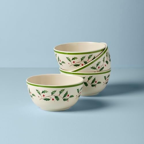 Lenox Holiday Christmas Melamine Bowls, Salad Bowl Set for 4 - Image 2