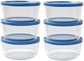 12-Piece Glass Food Storage Containers Set (6 Containers + 6 BPA-Free Lids) | 4-Cup, Leakproof | Microwave, Freezer, Oven & Dishwasher Safe | Ideal for Meal Prep & Pantry Organization, Deep Navy