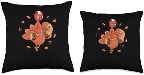 Turkey Meat Thanksgiving Shirt Pilgrim Costume Thanksgiving Turkey Quarterback Football Player Coach Fan Throw Pillow, 18x18, Multicolor - Image 3