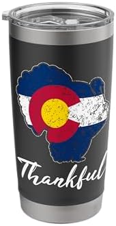 COLORADO State Flag Turkey Thanksgiving Home Celebrations Stainless Steel Insulated Tumbler by Unknown