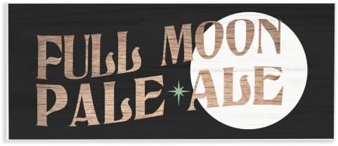 Rustic Moon Halloween Sign, 7 x 17 Inch Mounted Print on Wall Plaque