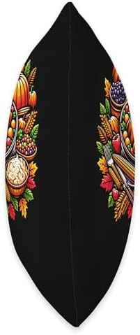 Thanksgiving Feast Illustration Harvest Scene Throw Pillow - Image 2