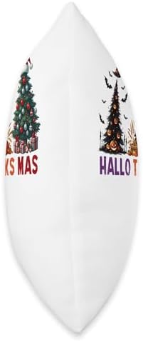 halloween thanksgiving christmas happy hallothanksmas trees Throw Pillow - Image 2