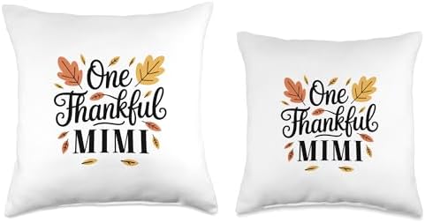 One Thankful Mimi Thanksgiving Graphic Throw Pillow - Image 3