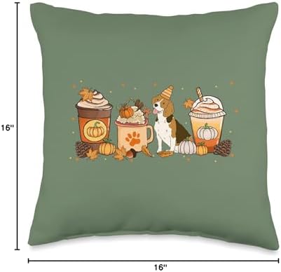 Beagle Coffee Pumpkin Spice Dog Lovers Fall Thanksgiving Throw Pillow - Image 4