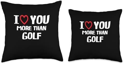 I heart You More than Golf Thanksgiving I Love You More Than Golf Shirt Funny Women Christmas Throw Pillow, 16x16, Multicolor - Image 3