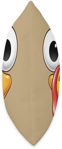 Funny Turkey Face Happy Thanksgiving Cartoon, Cute Holiday Throw Pillow - Image 2