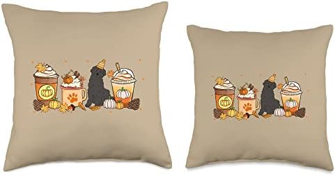 Labradoodle Coffee Pumpkin Spice Dog Lover Fall Thanksgiving Throw Pillow - Image 3