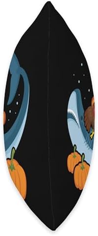 CharlIan Minds - Turkey & Shark Thanksgiving Thanksgiving Turkey Riding Shark Funny Boys Girls Throw Pillow, 18x18, Multicolor - Image 2