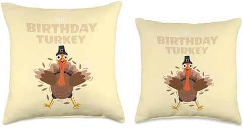 The Birthday Turkey Funny Thanksgiving Birthday Party Quote Throw Pillow - Image 3