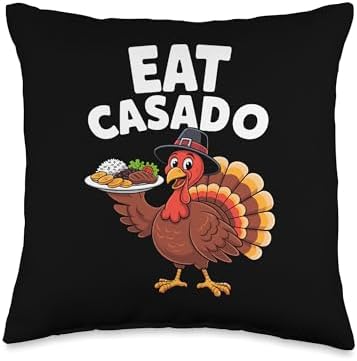 Thanksgiving Turkey Eat Casado Throw Pillow by Unknown