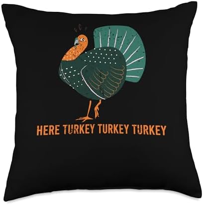 Pilgrim Costume Turkey Bacon Thanksgiving Decor Hunter Thanksgiving Hunting Season Turkey Throw Pillow, 18x18, Multicolor by Unknown
