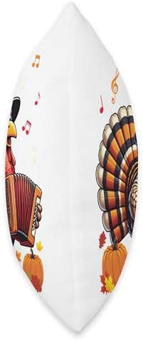 Funny Thanksgiving Turkey with Pilgrim Hat Playing Accordion Throw Pillow - Image 2