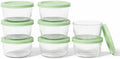 16-Piece Glass Food Storage Containers Set (8 Containers + 8 BPA-Free Lids) | 1-Cup, Leakproof | Microwave, Freezer, Oven & Dishwasher Safe | Ideal for Meal Prep & Pantry Organization, Pistachio