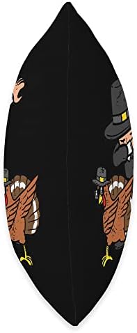 Pilgrim And Turkey Dab Thanksgiving Dance Boys Girls Kids Throw Pillow - Image 2