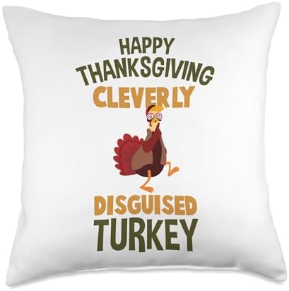 Clevery Disguised Turkey Throw Pillow by Unknown
