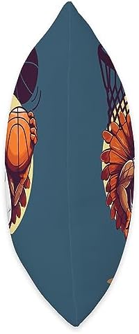 Basketball Kids Thanksgiving Boys Decorations Room Thanksgiving Funny Turkey for Basketball Player Party Decor Throw Pillow, 16x16, Multicolor - Image 2