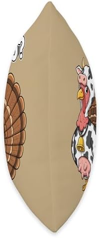 Funny Thanksgiving Turkey Wearing Cow Costume Moo Pun Farm Throw Pillow - Image 2